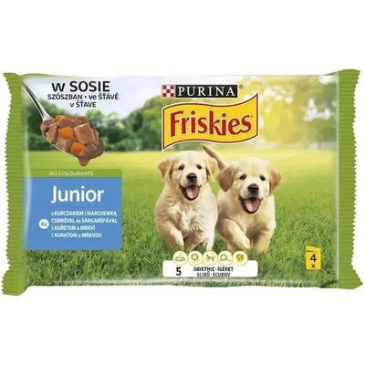 Purina Friskies Junior s kuraťom a mrkvou v šťave 4 x 85 g