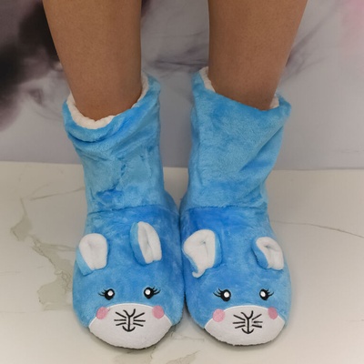 Mouse Cozy Detské plyšové ponožky modré