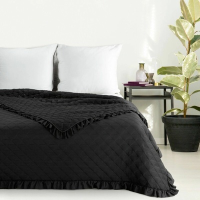 Eurofirany VANESA s volánikom čierna Polyester 170x210 cm