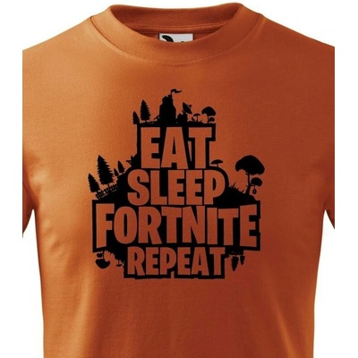 Dětské tričko Eat Sleep Fortnite Repeat Oranžová