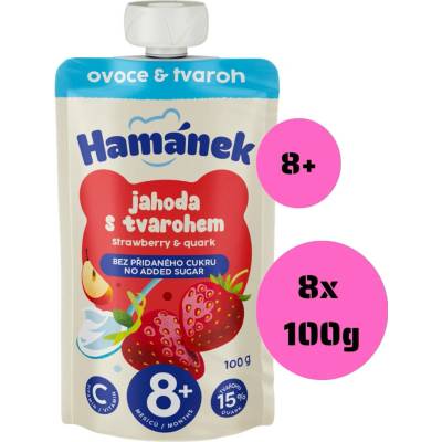 Hamánek kapsička Jahoda jablko s tvarohem 100 g – Zboží Dáma