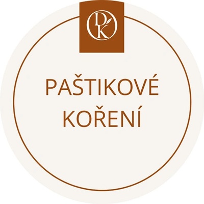 Davídkovo koření Etiketa Paštikové koření béžová průměr 4,5 cm 1 ks