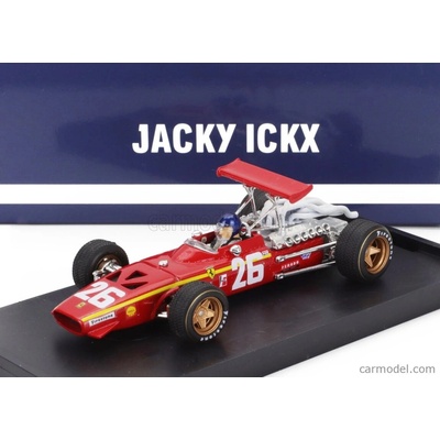Brumm Ferrari F1 312 N 26 Winner France Gp 1968 Jacky Ickx With Driver FigureČervená Bílá 1:43