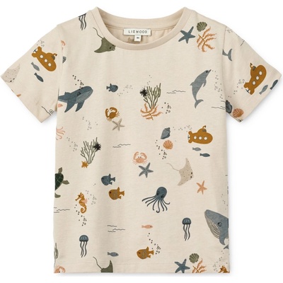 LIEWOOD Детска тениска LIEWOOD Kid's Apia Printed Shortsleeve T-Shirt - Sea Creature / Sandy - размер 86-92 (EU) (704-5717-0315)