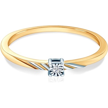 SAVICKI Годежен пръстен savicki: двуцветно злато, диамант