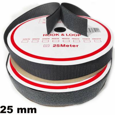 Pásek na suchý zip Háček a Smyčka set barva grafitová 25 mm balení 25 m