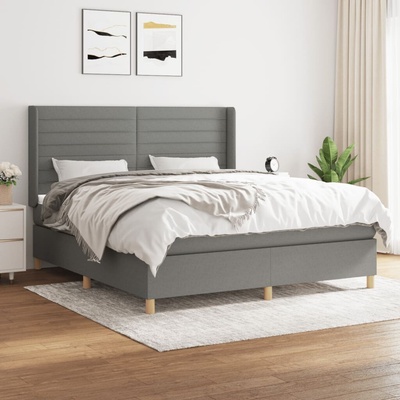 vidaXL 11461.3132082 Boxspring postel s matrací tmavě šedá textil