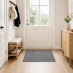 vidaXL Килим Антрацит 100 x 100 cm 100% полиестер 3 mm Пере се (42041688)