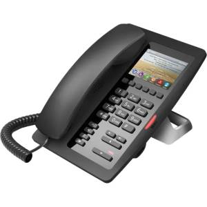 Fanvil Хотелски IP телефон Fanvil H5 Black - 3.5" (480×320) цветен екран, 2 SIP линии, PoE, 2× RJ45 10/100 (FANVIL-H5-BK)