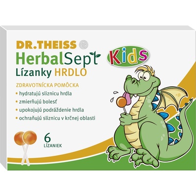 Dr.Theiss HerbalSept Kids lízanky hrdlo 6 ks