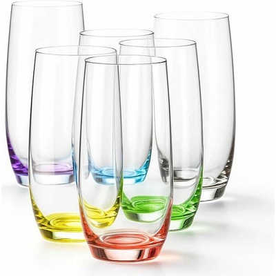 Crystalex Farebné poháre Club rainbow 6 x 350 ml