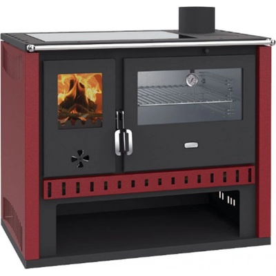 Prity GT red with stainless steel oven and glass ceramic hob 15 kW
