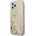 GUESS Liquid Glitter Gradient Case - дизайнерски кейс с висока защита за iPhone 12 Pro Max (златист)