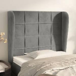 vidaXL Горна табла за легло с уши светлосива 83x23x118/128 см кадифе (3117986)