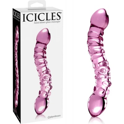 Стъклено дилдо с два стимулиращи края, 19, 5см. - Icicles №55 (PIPE295500)