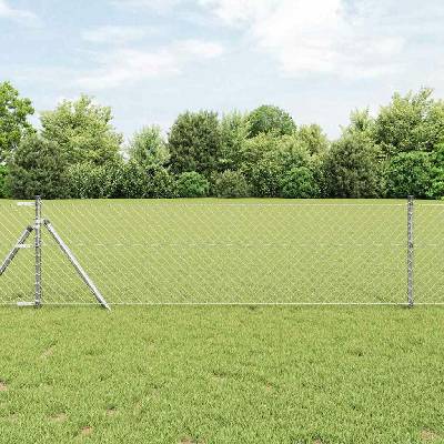 vidaXL Oplocení na řetězcích se upevňuje na zem 25 x 0,4 m Stříbrná