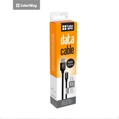 ColorWay CW-CBUL004-BK USB - Apple Lightning 2.1A, 1m, černý