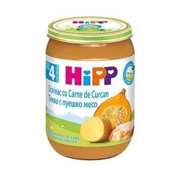 HiPP Био пюре от тиква с пуешко месо, 4+ месеца, 190 гр
