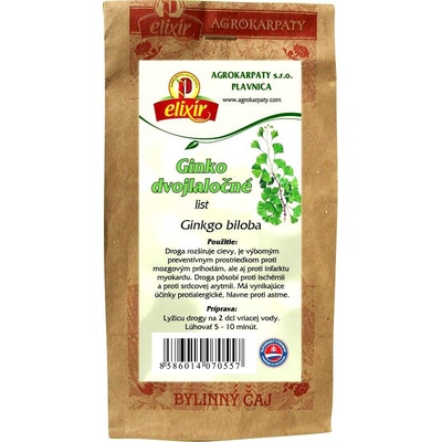 Agrokarpaty bylinný čaj Ginko dvojlaločné list 30 g