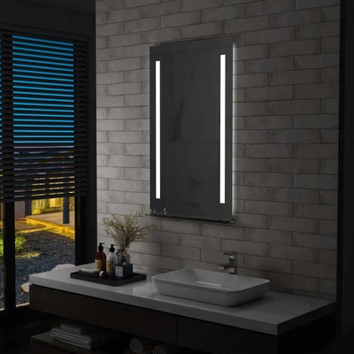 vidaXL LED стенно огледало за баня с рафт 60x100 см (144716)
