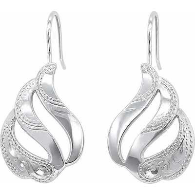 INFINITYSILVER Stříbrné náušnice kapky ryté 433508