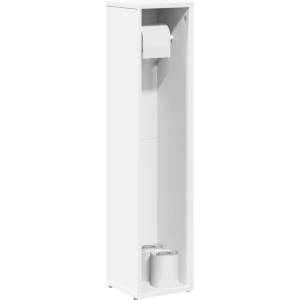vidaXL Шкаф за баня с поставка за ролки, бял, 20, 5x20x90 см (858506)