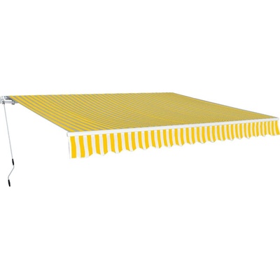 Greatstore Skládací markýza na ruční ovládání 400 cm žluto-bílá
