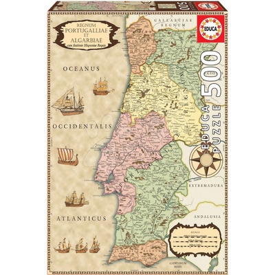 Educa historická mapa Portugalska 500 dielov a Fix lepidlo