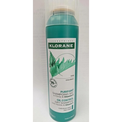 Klorane suchý šampon s kopřivou & vitamínem E na mastné vlasy 150 ml