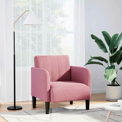 vidaXL 4100581 Rozkládací s područkami růžová 54 cm samet
