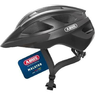 road bike helmet Macator - sporty bike helmet for beginners - also for pigtail wearers - for men and women - titanium (glossy gray), size L - 87217