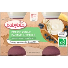 Babybio Brassé z ovesného mléka banán borůvka 2 x 130 g