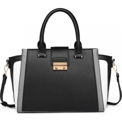 Miss Lulu černá kabelka do ruky CONTRAST METAL LOCK 2204
