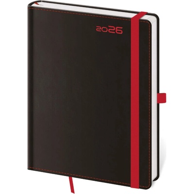 Helma A5 Týdenní 2026 Black Red