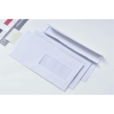obálka DL okno vpravo bílá samolepící s páskou 110x220mm 1ks