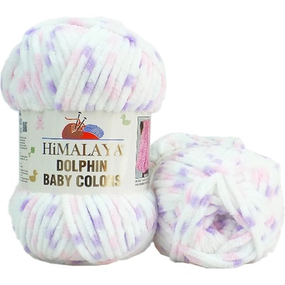 Himalaya příze Dolphin Baby Colors_80410 bílá, světle růžová, fialková