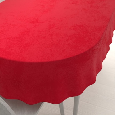 Biante Veľký zamatový oválny obrus Velvet Premium SVP-051 Sýto červený 240x300 cm