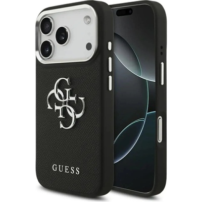 GUESS Калъф Guess Grained Big 4G Classic Logo за iPhone 17 Pro - черен