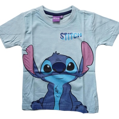 Pohodlné chlapecké tričko s krátkým rukávem a motivem oblíbeného Stitche Světle modrá