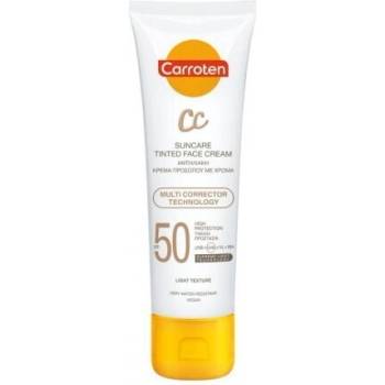 Carroten Слънцезащитен CC матиращ крем за лице, arroten Waterproof Tinted Sunscreen Face Cream CC with Matte Effect 50SPF 50ml