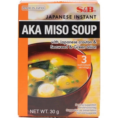 S&B Aka Miso polievka s japonskými krutónmi, wakame riasami a zelenými cibuľkami 30g