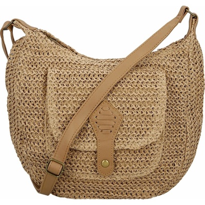 Trendy dámská pletená crossbody kabelka Jalta tmavě béžová