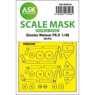 Airfix Art Scale Gloster Meteor FR.9 double-sided fit and self adhesive express mask for 1:48