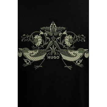 HUGO Памучна тениска hugo в черно с апликация 50544543 (50544543)