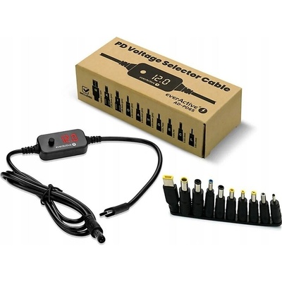 Univerzální napájecí adaptér, volič napětí USB-C PD - DC 5V, 9V, 12V, 15V, 20V – Hledejceny.cz