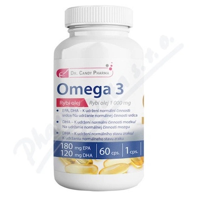 Dr. Candy Pharma Omega 3 Rybí olej 60 kapslí x 1000 mg