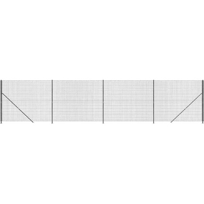 Pletivový Oplocení s patkami sloupků, antracitový, 1,4 x 10 m