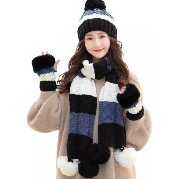 HARAHU Зимен плетен комплект - Черен kp21598 (21598)