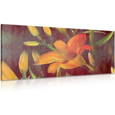 Obraz rozkvět oranžové Lilie - 120x60