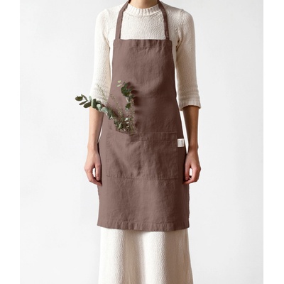 Linentales Lněná kuchyňská zástěra 55x78 cm Nutmeg